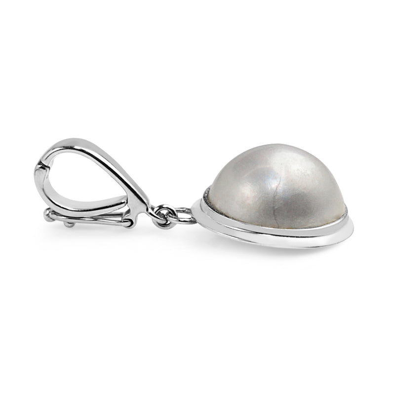 9ct White Gold Mabé Pearl Pendant / Enhancer