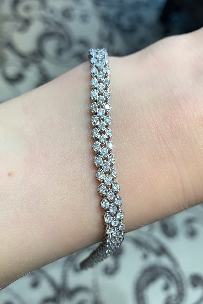 14ct White Gold Diamond Bracelet