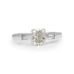 Platinum Radiant Cut Diamond Solitaire Ring