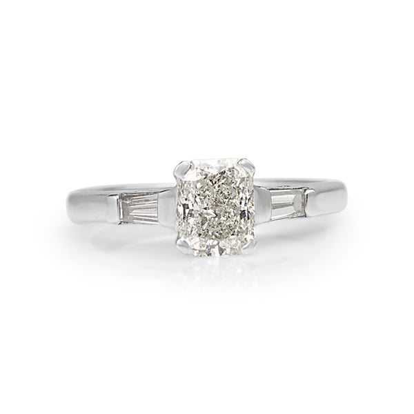 Platinum Radiant Cut Diamond Solitaire Ring