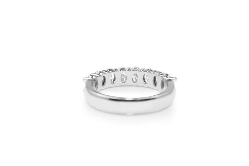 18ct White Gold Oval Diamond Band