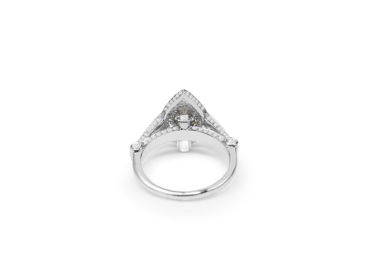 14ct White Gold Pear Shaped Cluster Ring