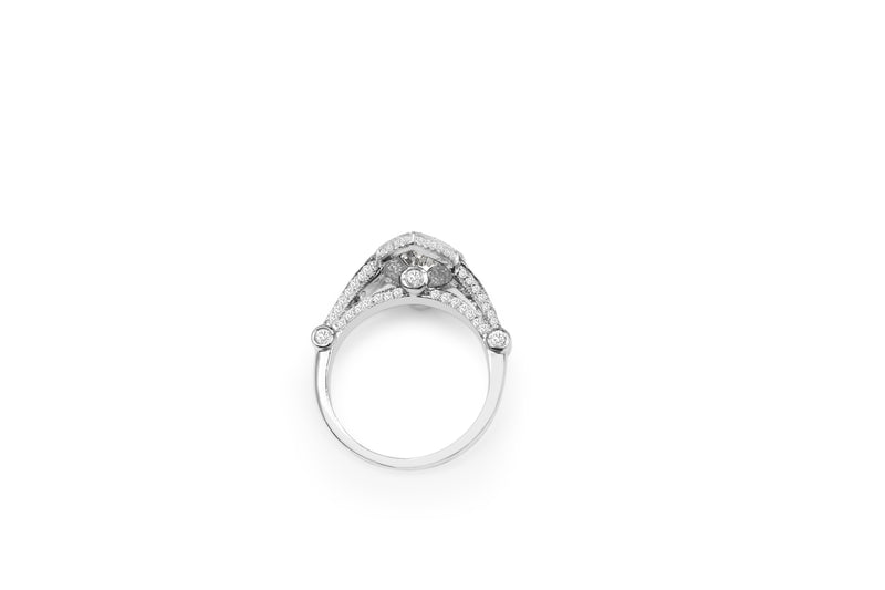 14ct White Gold Pear Shaped Cluster Ring