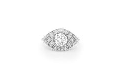 18ct White Gold Art Deco Style Diamond Ring