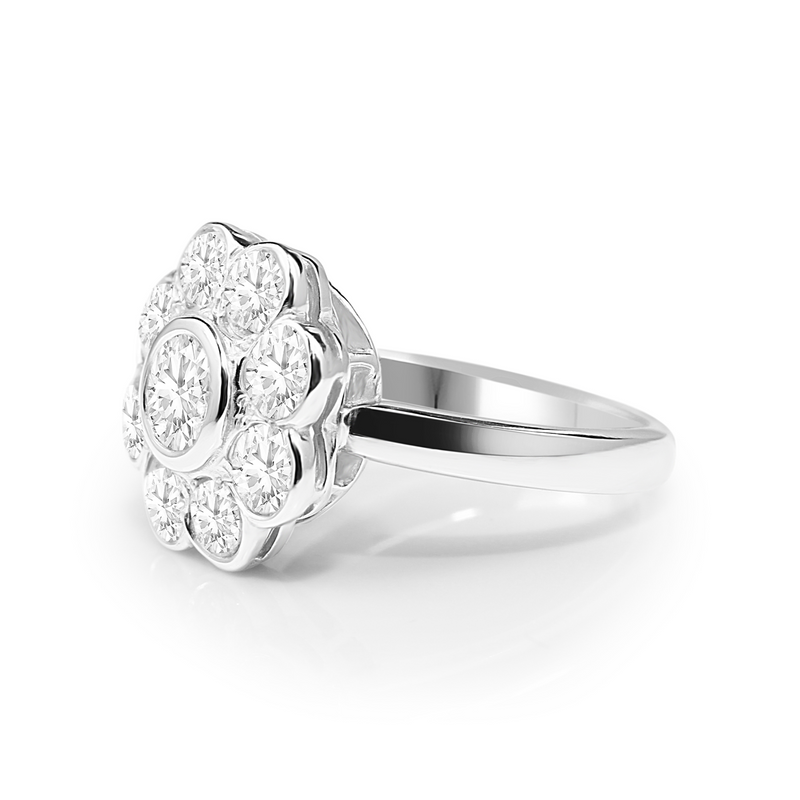 18ct White Gold Daisy Diamond Ring