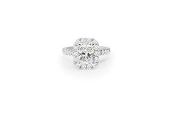 18ct White Gold Radiant Halo Diamond Ring