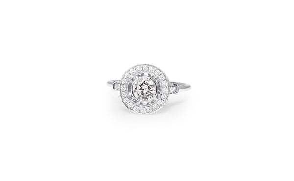 18ct White Gold Diamond Halo Ring