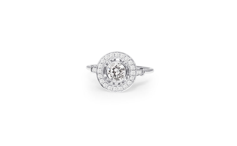 18ct White Gold Diamond Halo Ring