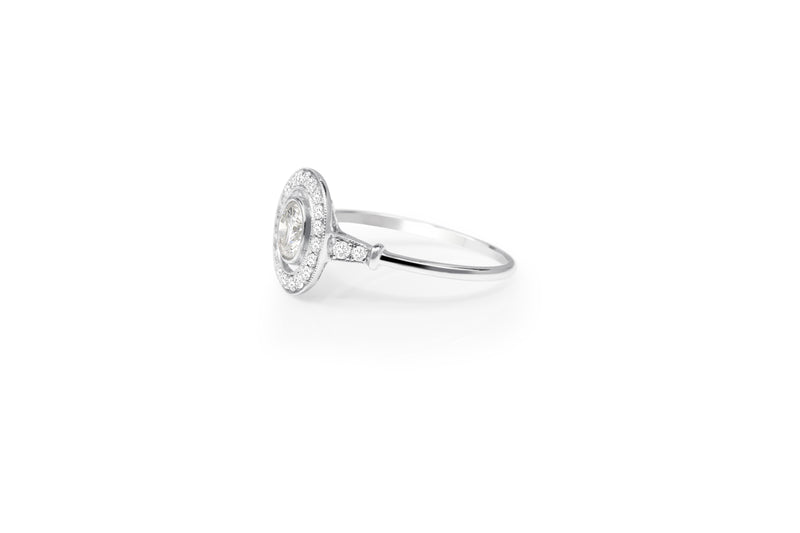 18ct White Gold Diamond Halo Ring