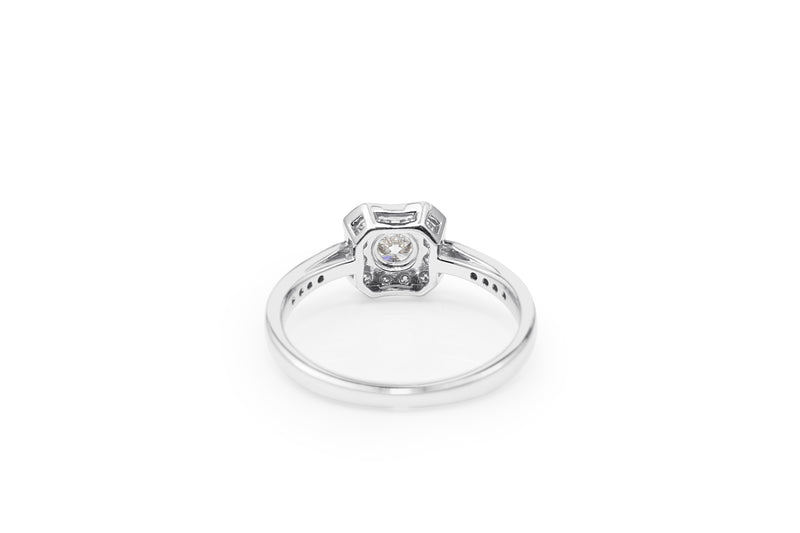 18ct White Gold Diamond Halo Ring