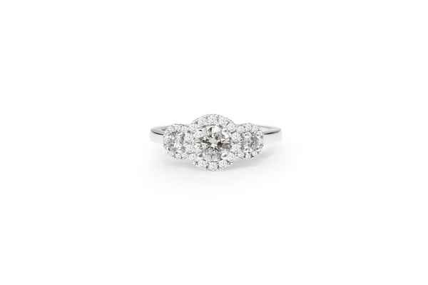 18ct White Gold Triple Halo Diamond Ring