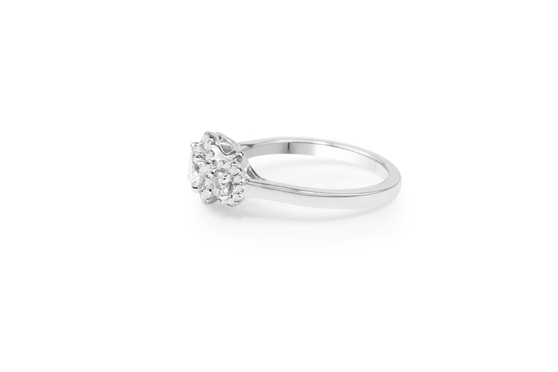 18ct White Gold Triple Halo Diamond Ring