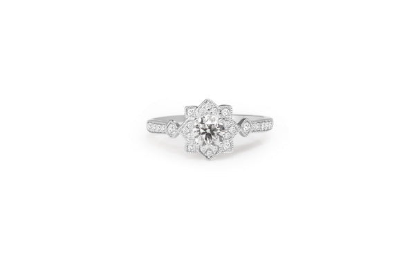 9ct White Gold Diamond Cluster Ring