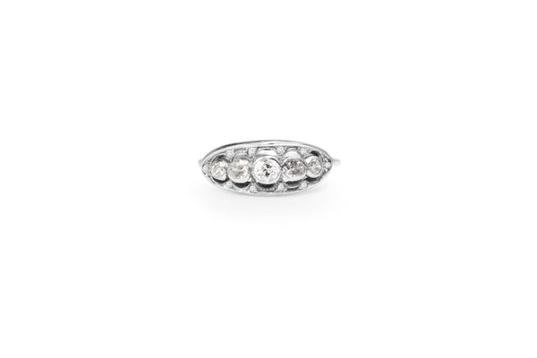 Platinum and 18ct White Gold Art Deco Diamond Ring
