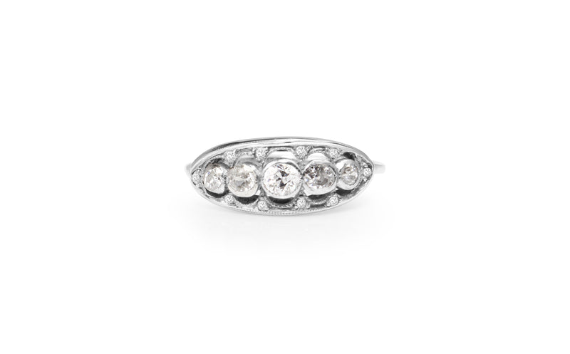 Platinum and 18ct White Gold Art Deco Diamond Ring