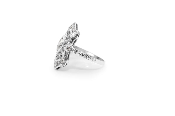 Platinum Art Deco Old Cut Diamond Ring