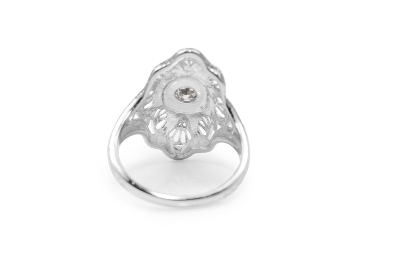 18ct White Gold Art Deco Old Cut Diamond Ring