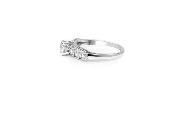 Platinum Art Deco Old Cut Diamond Ring