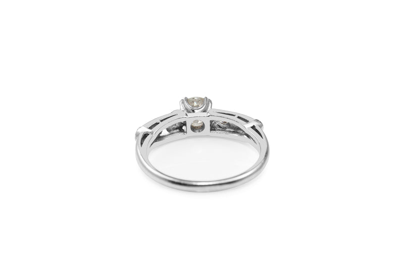 Platinum Art Deco Old Cut Diamond Ring