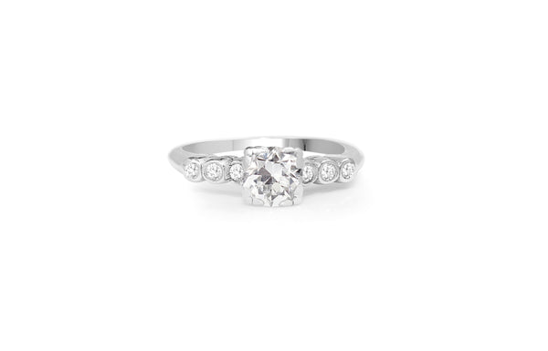 Platinum Old Cut Diamond Solitaire Ring