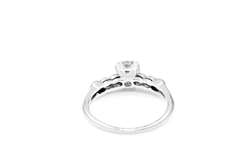 Platinum Old Cut Diamond Solitaire Ring