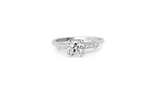 Platinum Art Deco Old Cut Diamond Ring