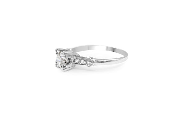 Platinum Art Deco Old Cut Diamond Ring