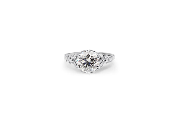 Platinum and 18ct White Gold Vintage Style Diamond Ring