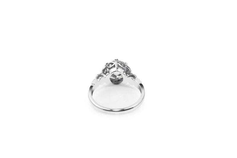 Platinum and 18ct White Gold Vintage Style Diamond Ring