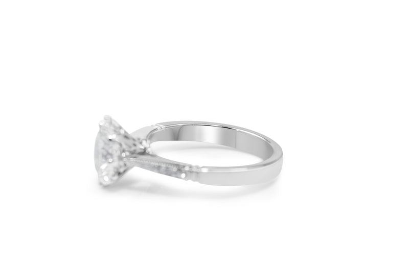 Platinum Oval Solitaire Diamond Ring