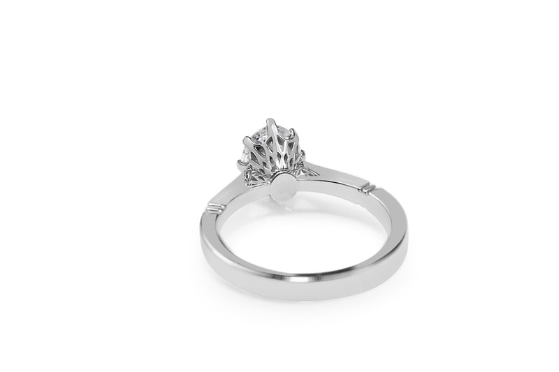 Platinum Oval Solitaire Diamond Ring