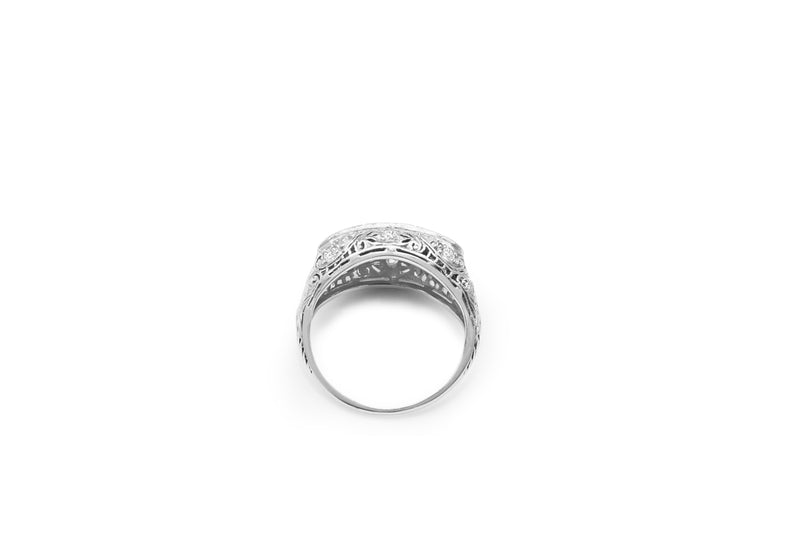 18ct White Gold Art Deco Old Cut Diamond Ring