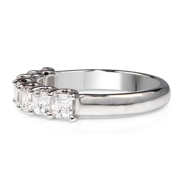 18ct White Gold Asscher Diamond Band