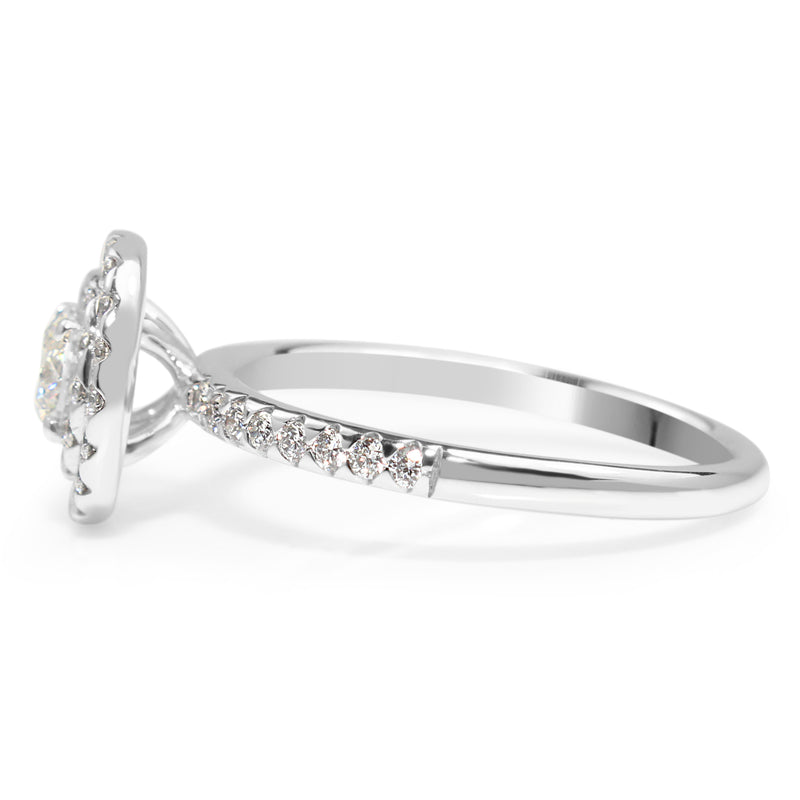 18ct White Gold Double Halo Diamond Ring