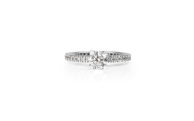 18ct White Gold Solitaire Diamond Ring