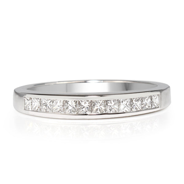 18ct White Gold Channel Set Band