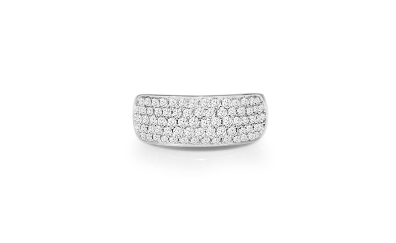 9ct White Gold Pavé Diamond Ring