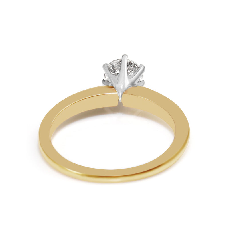18ct Yellow and White Gold 6 Claw Solitaire