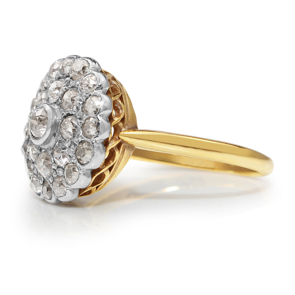 Platinum and 18ct Yellow Gold Old Cut Diamond Ring