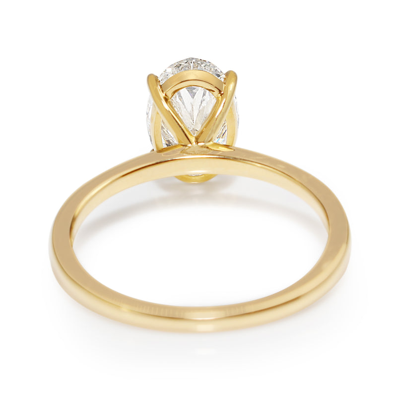 18ct Yellow Gold Oval Diamond Solitaire