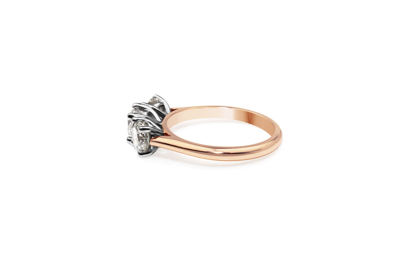 18ct Rose and White Gold 3 Stone Diamond Ring