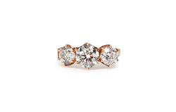 18ct Rose Gold 3 Stone Diamond Ring