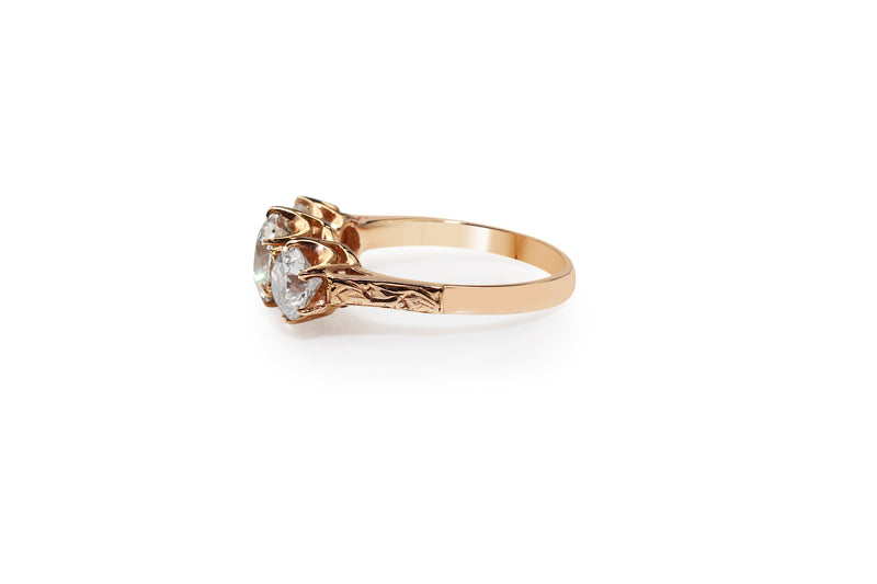 18ct Rose Gold 3 Stone Diamond Ring