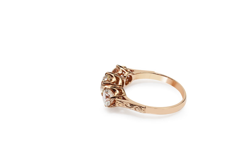 18ct Rose Gold 3 Stone Diamond Ring