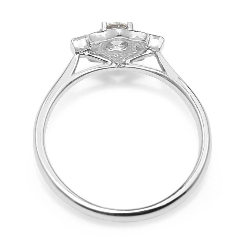 18ct White Gold Art Deco Style Diamond Ring