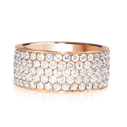 18ct Rose Gold Thick Diamond Band