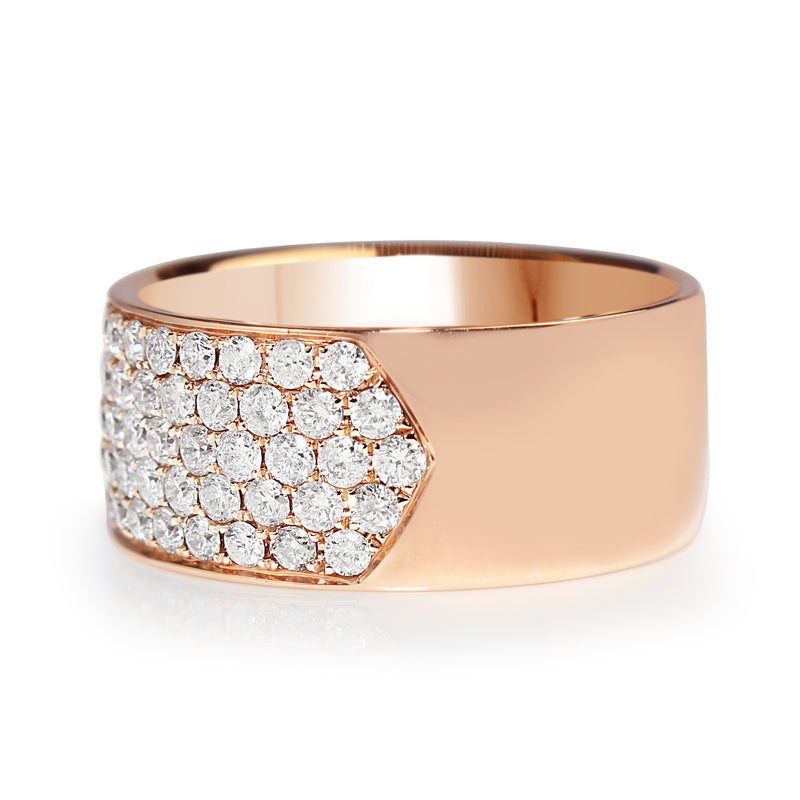 18ct Rose Gold Thick Diamond Band