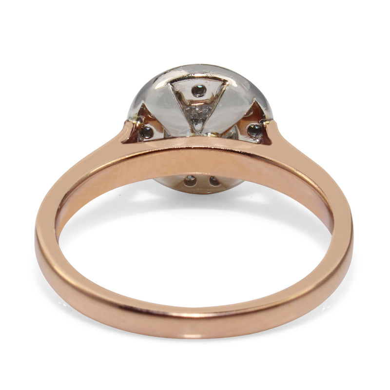 18ct White and Rose Gold Halo Diamond Ring