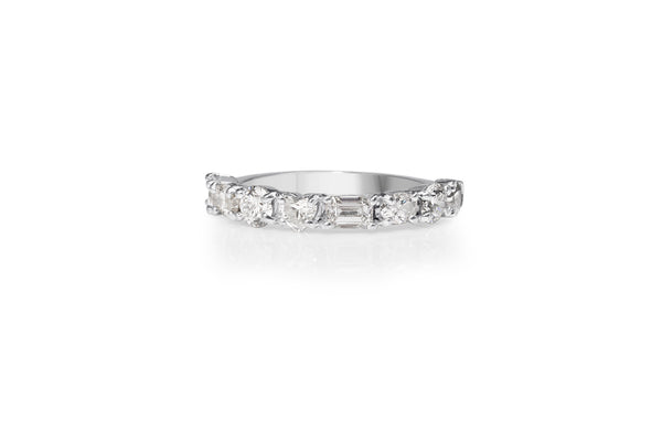 18ct White Gold Mixed Cut Diamond Band