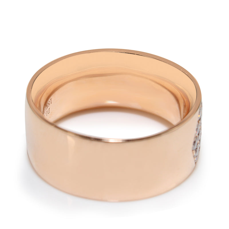 18ct Rose Gold Thick Diamond Band